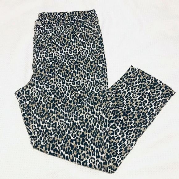 NWOT American Eagle Brown Next Level Hi Rise Animal Print Jegging Jeans Sz 24 - Picture 1 of 10